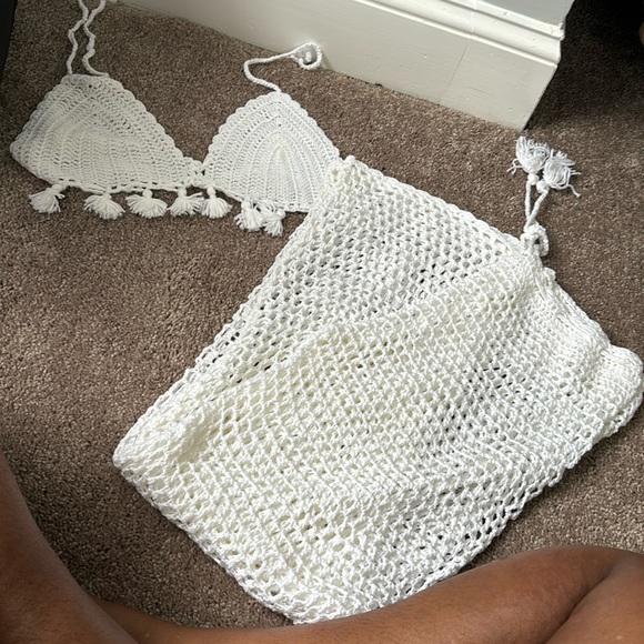 Pants - Crochet white set